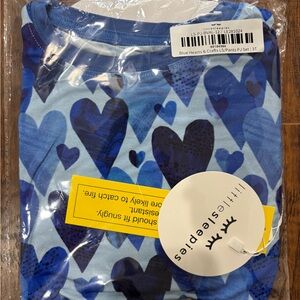 Little Sleepies Blue Heart Print Pajama Set